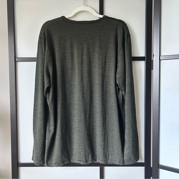 [XL] Cloudveil Men’s Fine Merino Wool Olive Green Layering Winter Long Sleeve - Picture 3 of 8